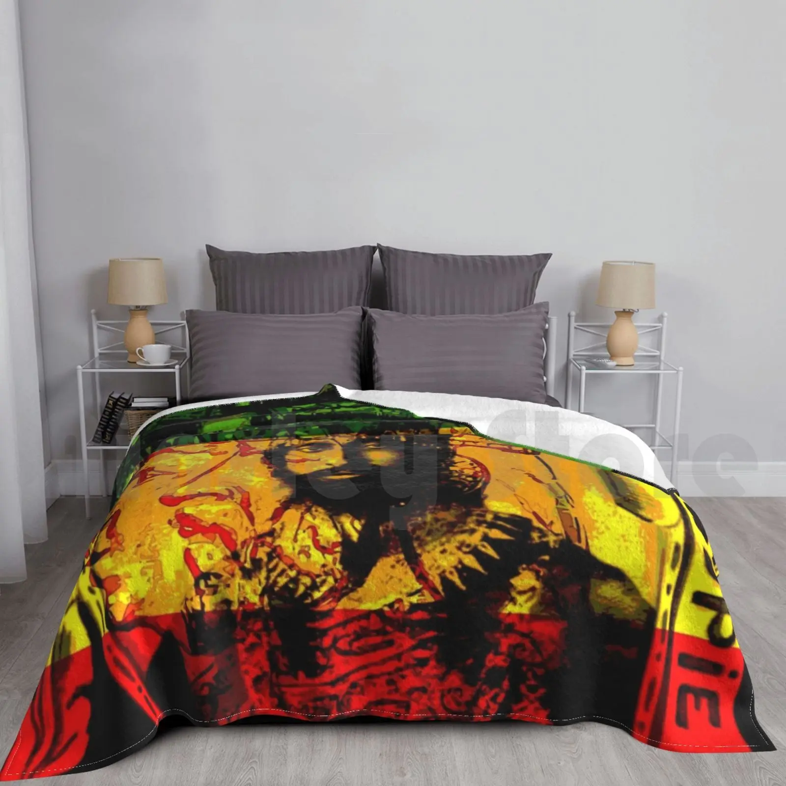 Rasta Haile Selassie Natural Mystic Lion Of Judah Blanket For Sofa Bed Travel Rasta Rasta Haile Selassie Menen