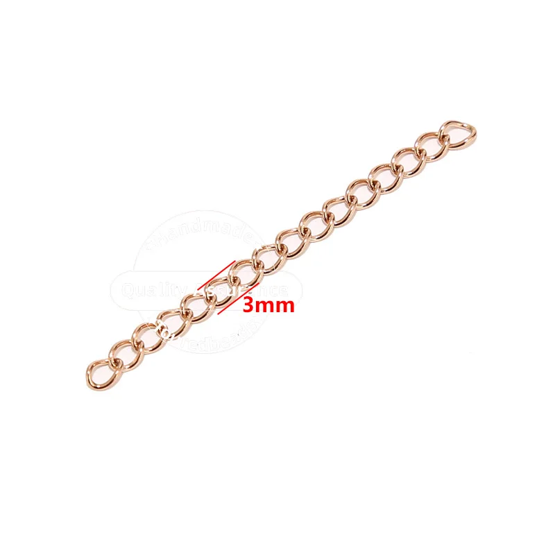 50pcs Stainless Steel 5cm Welded Extension Chain Gold Necklace Extender Tail Chains for DIY Jewelry Making