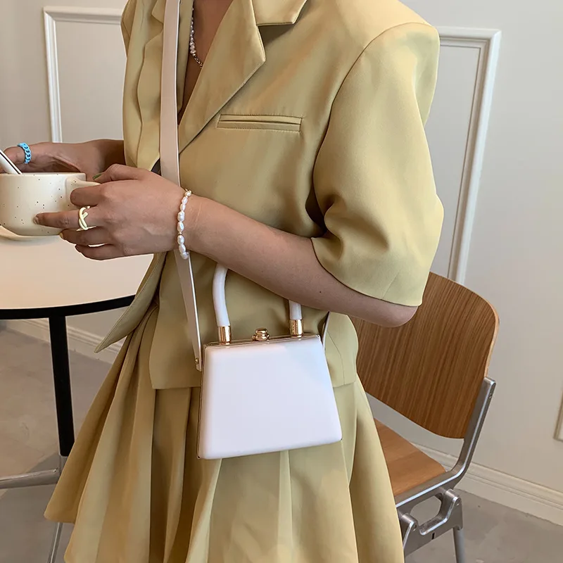 Watercolor Painting Pattern Box Shape Purses and Handbags Women Fashion Party Clutch Ladies Shoulder Bag Designer Bag Top Handle