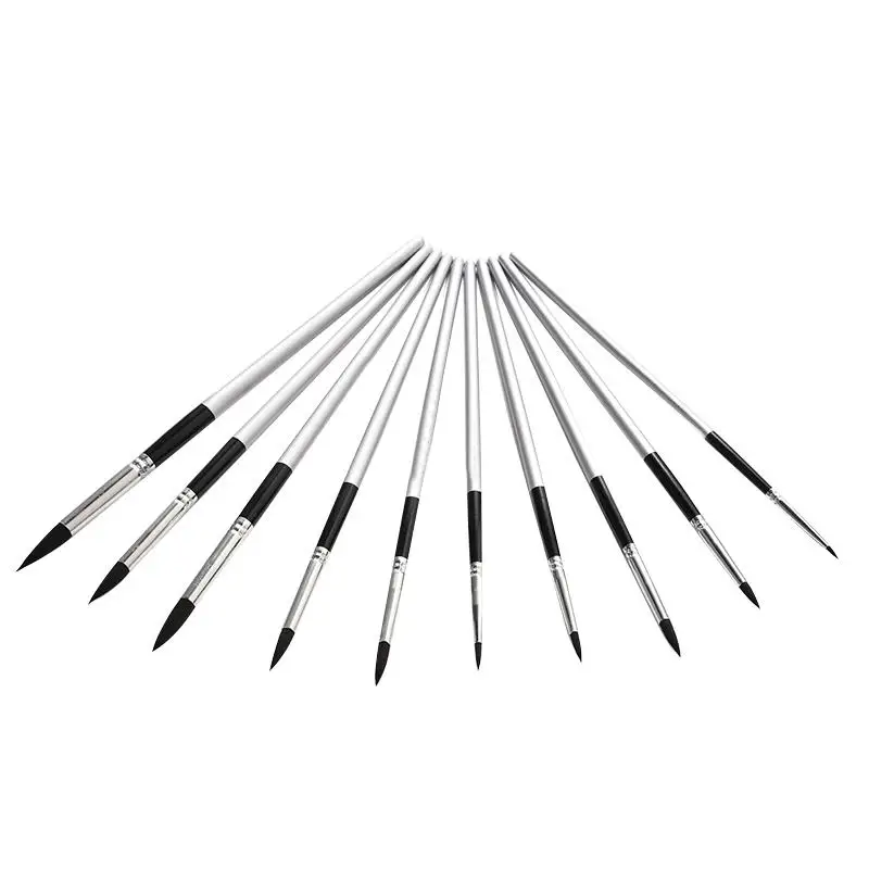 10pcs Artist Paint Brushes Set for Acrylic Oil Watercolor Gouache Paint Art Face and Body Professional Miniatures Painting Kit