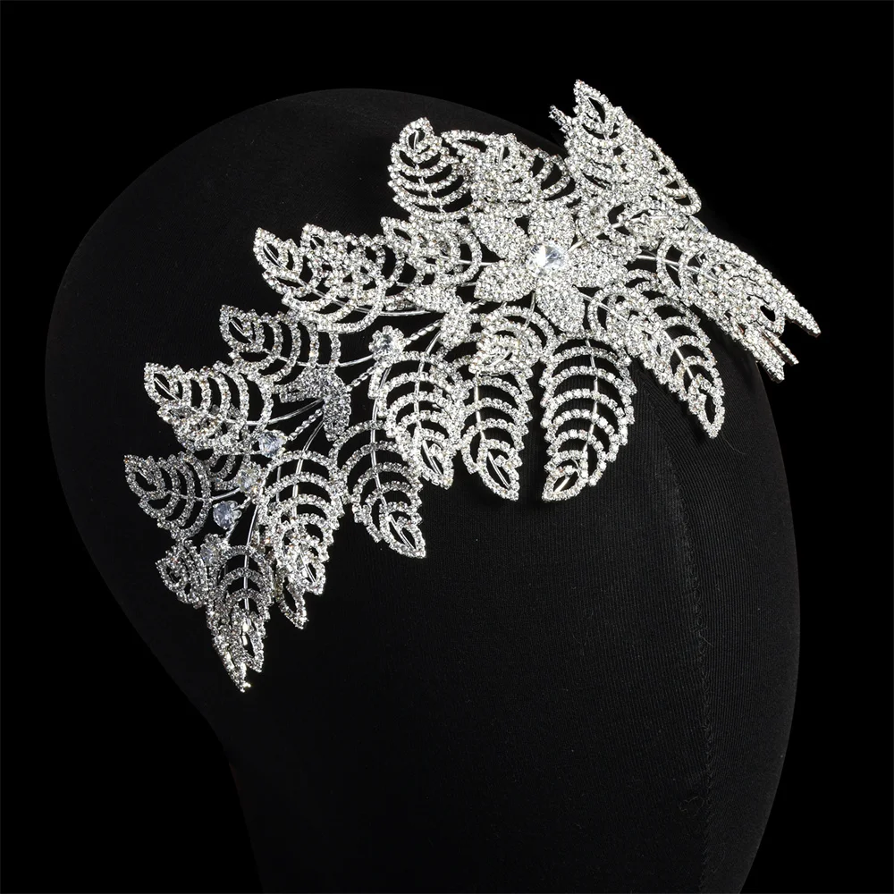 

YCDZSWWL Luxury Layering Design Full Rhinestone Headpieces Shiny Bride Crown Wedding Hair Accessories