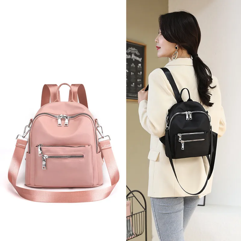 Mochila pequeña informal para mujer, mochilas escolares de nailon impermeables para chicas adolescentes, bolso de hombro de viaje de moda de alta