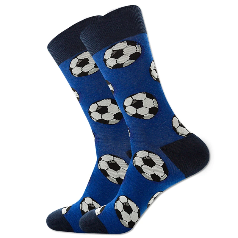 Uomini colorati pallacanestro calcio Rugby Tennis calcio Bowling sport palla modello calzini da sposa felici divertente cotone Crew Homme Sox