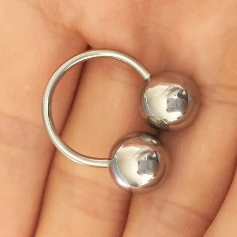 2mm Bar Stainless Steel Barbell Horseshoe Ring