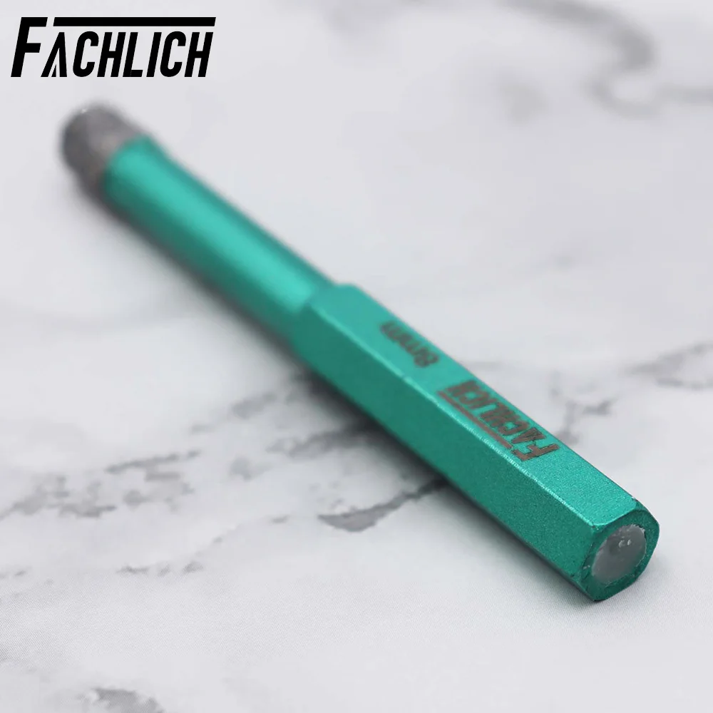 FACHLICH 5pcs Diamond Drilling Core Bits Hole Saw Cutter with Hex Shank Dry Drill Bits for Tile Porcelain Ceramic Marble