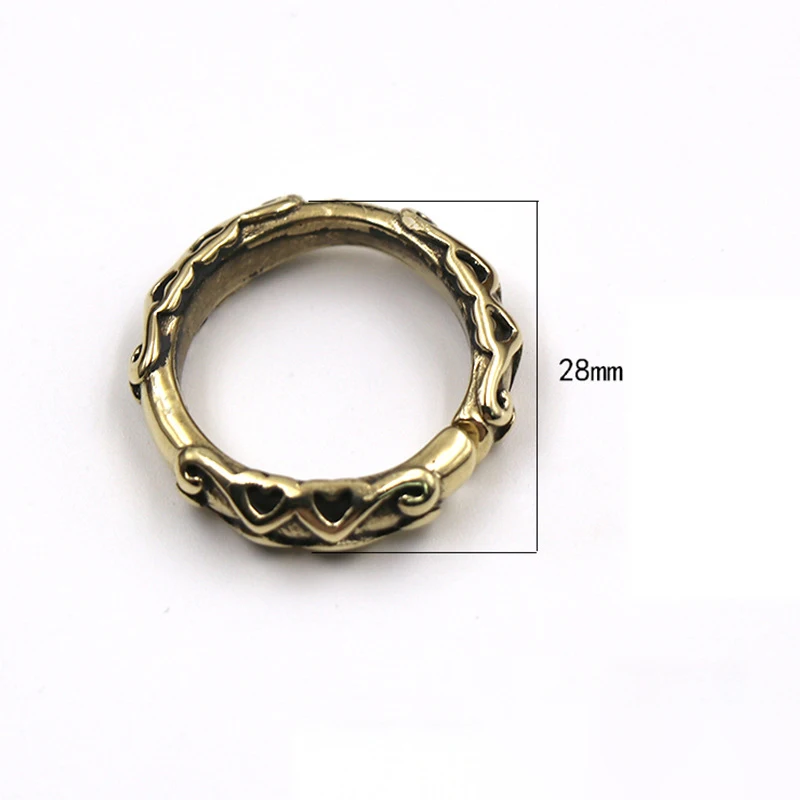 23/28mm Antique Embossed Buckle Open End Ring For Webbing Strapping Bag Belt Pendant Leather Craft Diy Accessories