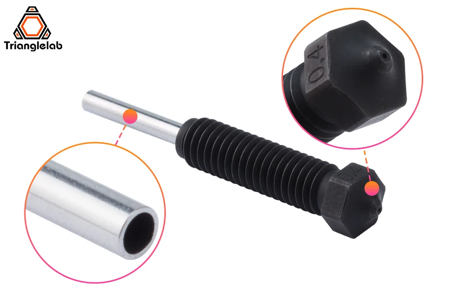 C Trianglelab ® Dragonfly Hotend HIC Gehärtete Stahldüse Kompatibel mit PLA PETG ABS Carbonfaser PEEK PEI TPU Hybrid-Filament – Detail 3