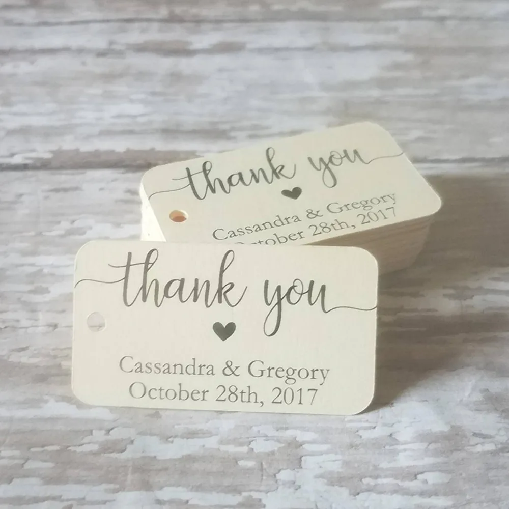 

Mini Rectangle Thank You Tags, Baby Shower Tags, Small Thank You Favor Tags, Wedding Elegant Tags, Custom