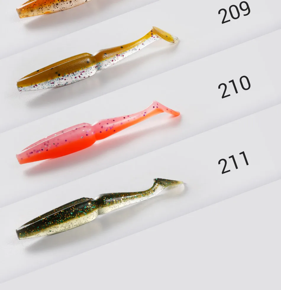 NOEBY Shad Weiche Köder 8 cm 3,5 g Wobbler Silikon Minnow Künstliche Weiche Köder T Schwanz Swimbait für Bass angelgerät Köder – Detail 7