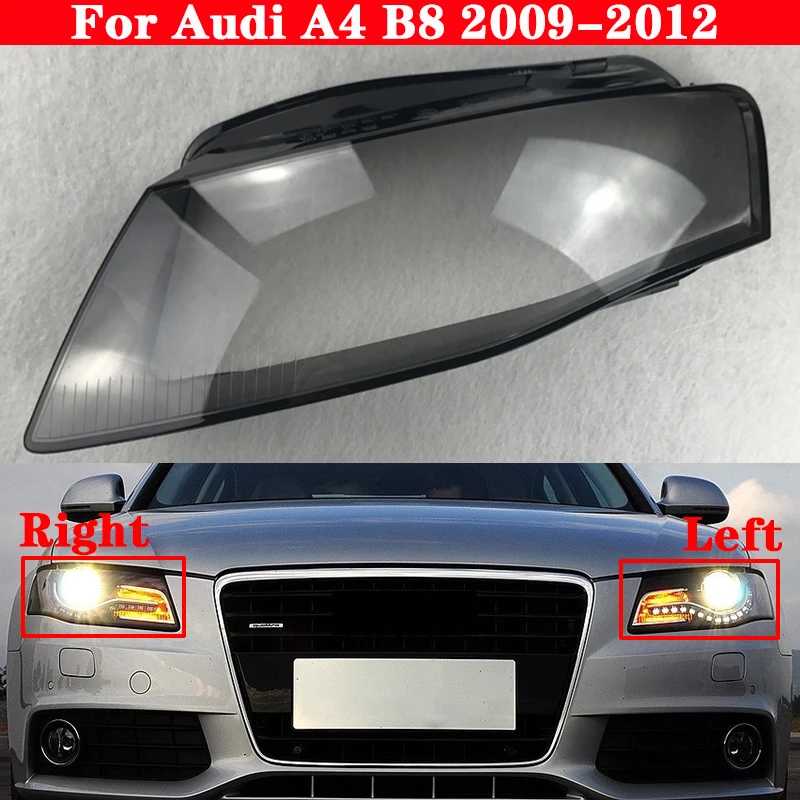 

Car Front Headlight Cover Headlamp Lampshade Lampcover For Audi A4 B8 2009-2012 Head Lamp light Covers glass Lens Shell Caps