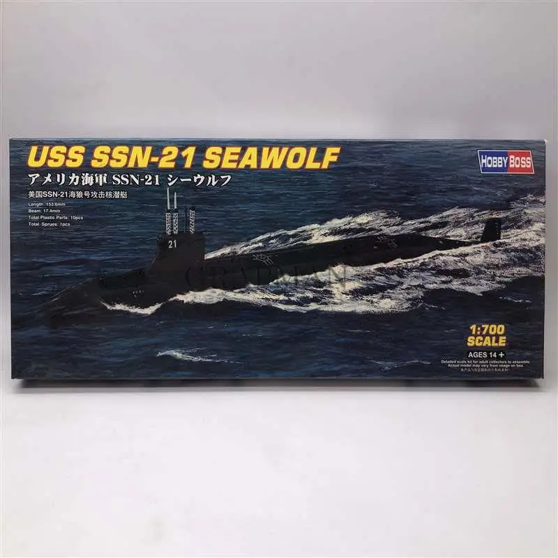 HOBBY BOSS 1/700 Scale USA Navy USS SSN-21 SEAWOLF Nuclear Attack Submarine Plastic Assemble Model Kit