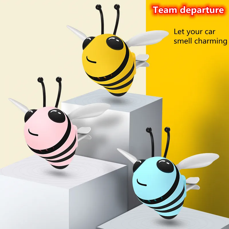 New Cute Bee Car Air Freshener Auto Perfume Diffuser Air Vent Clip Parfum Flavoring Fragrances Deodorant Car Interior Accessorie