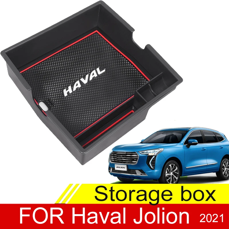 

For Haval Jolion 2021 Car Central Armrest Storage Box Content Center Console Accessories Black ABS