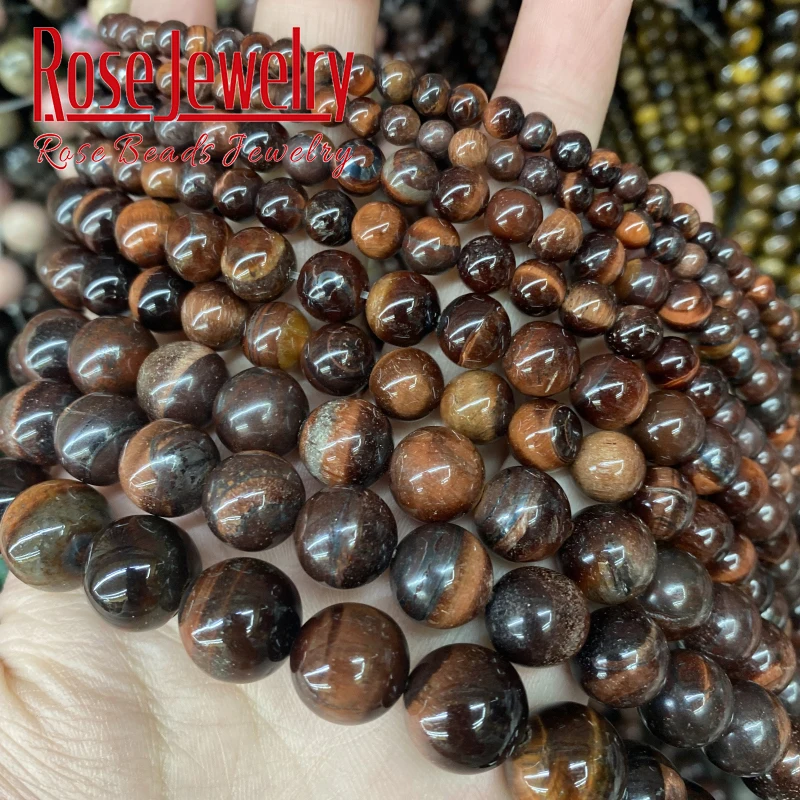 Natural Stone Beads Red Tiger Eye Round Loose Spacer Beads 4 6 8 10 12 14 MM For Jewelry Making DIY Bracelets Accessories 15\