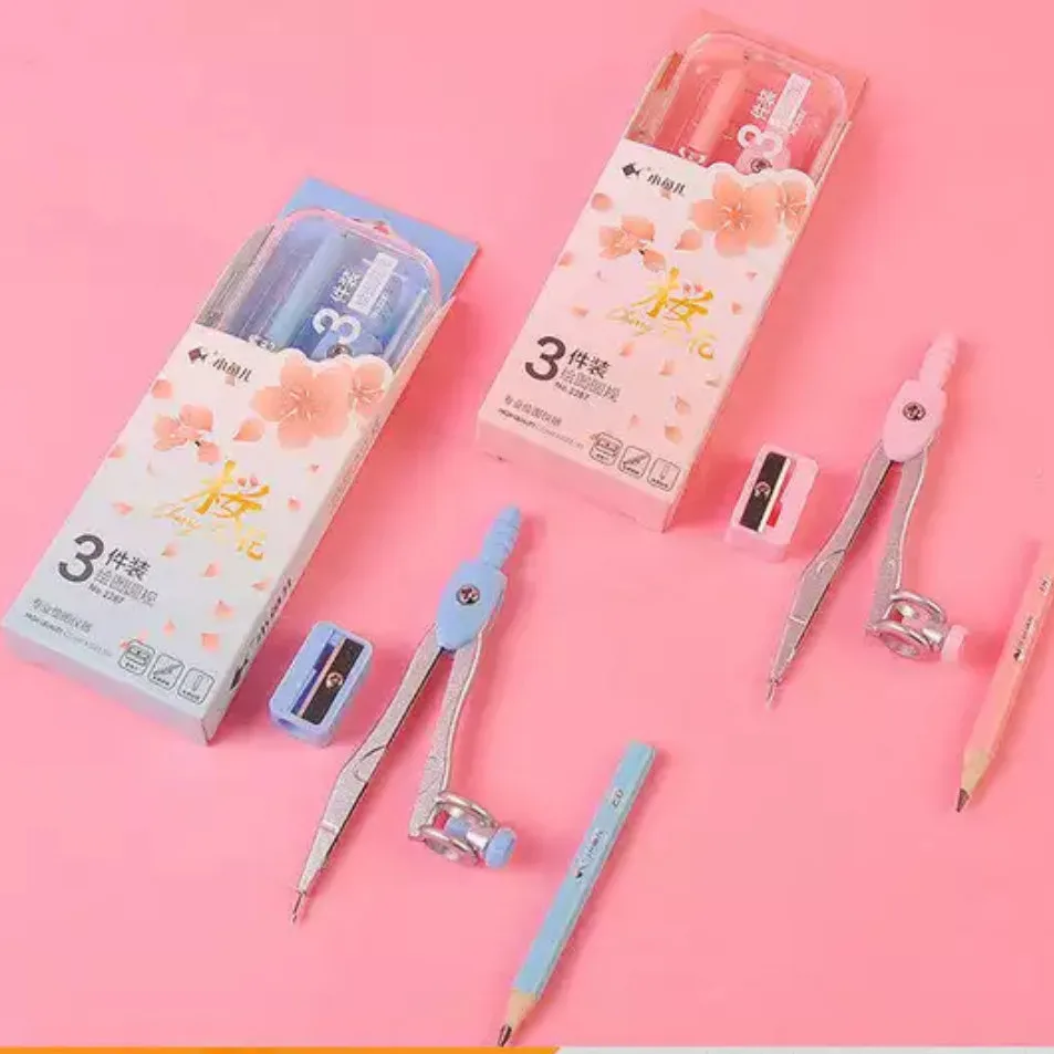 8 In 1 Professional Drawing Compass with 0.7mm Lead Refill Math Geometry Tools Circle School Supplies Stationery Set for Student