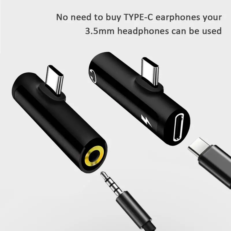 2 In 1 USB Type C Converter To 3.5mm Aux Jack Adapter USB C Charging Extension Earphone Adapter For Xiaomi 8 10 For Huawei
