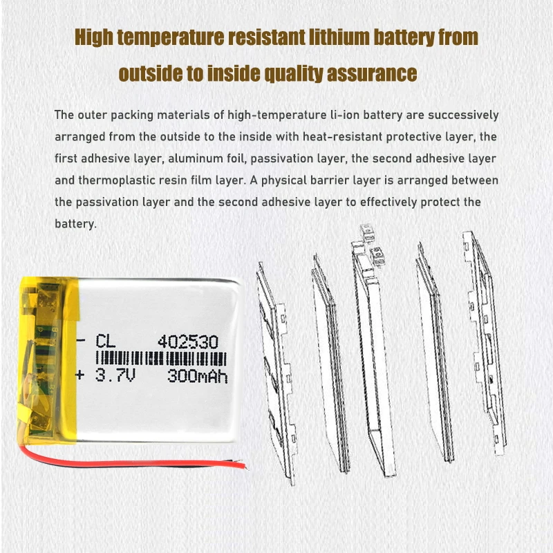 3.7 فولت 402530 300mAh بطارية ليثيوم بوليمر ل Mp3 Mp4 Gps المساعد الشخصي الرقمي ساعة ذكية PSP سماعات راديو صغيرة تعمل لاسلكيًا بطارية ليثيوم أيون ليبو
