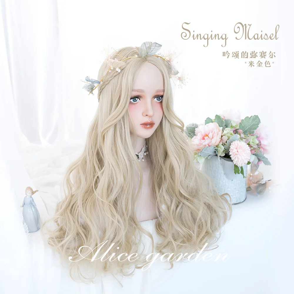 

High Quality Cute girl lolita wig "Maisel" Harajuku center point Lolita long curly wig girl