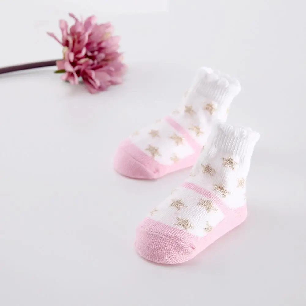 Sanlutoz Baby Girls Socks Princess Cotton Baby Socks Sets 3pcs Cute Newborn Short Socks Fashion