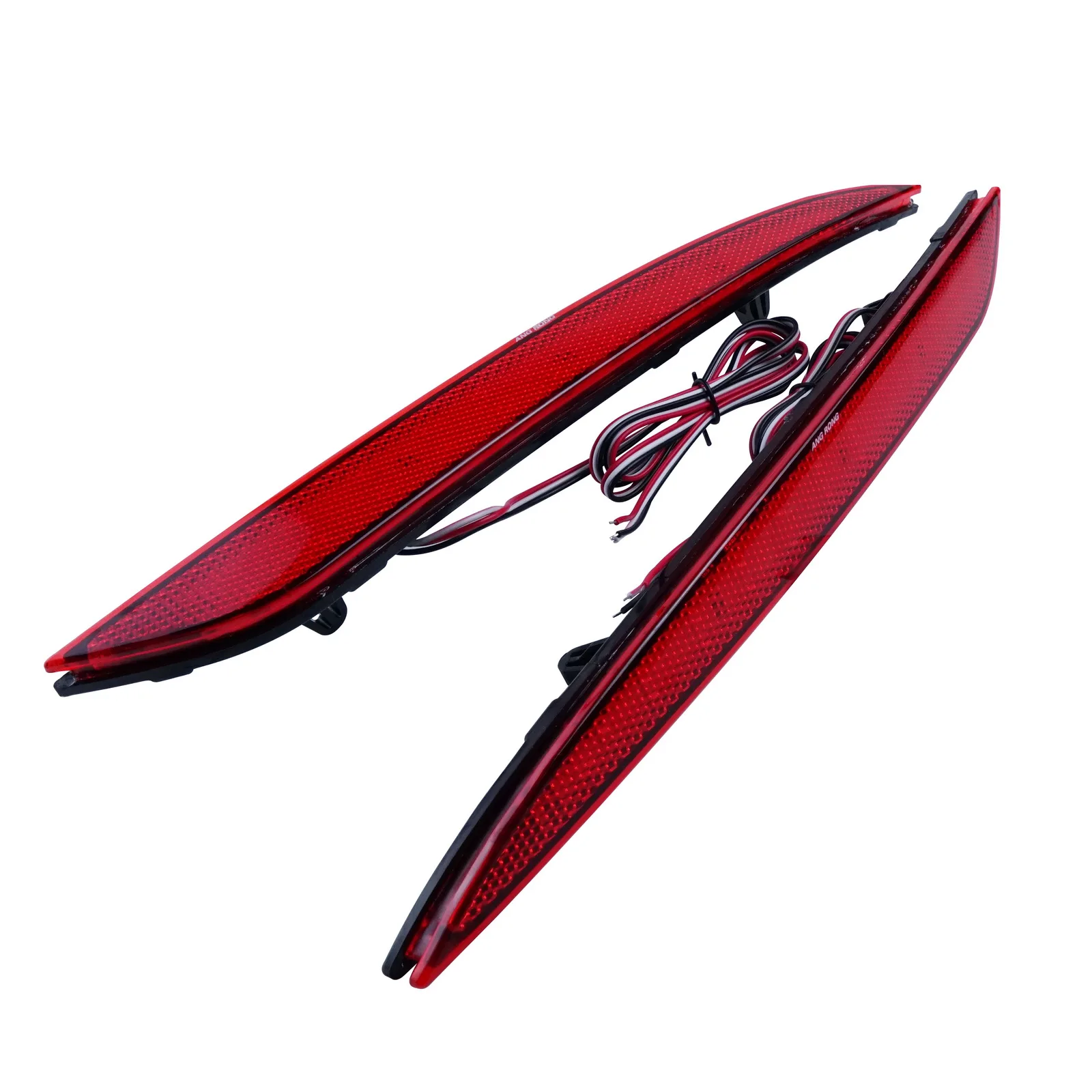 2x Red Lens LED Rear Bumper Reflector Tail Brake Stop Light For Tesla Model S 2012-up