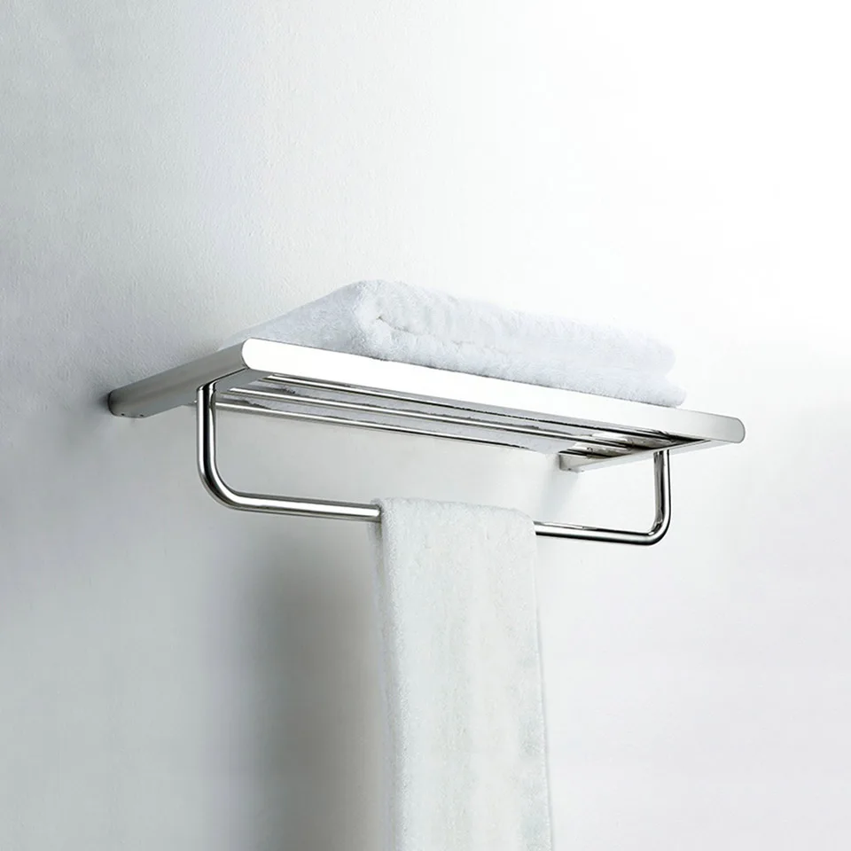Silvery Mirror Chrome Polished Bathroom Hardware Set  Towel Rack Toilet Paper Holder Soap Dish Towel Bar Hook Bathroom Hardware