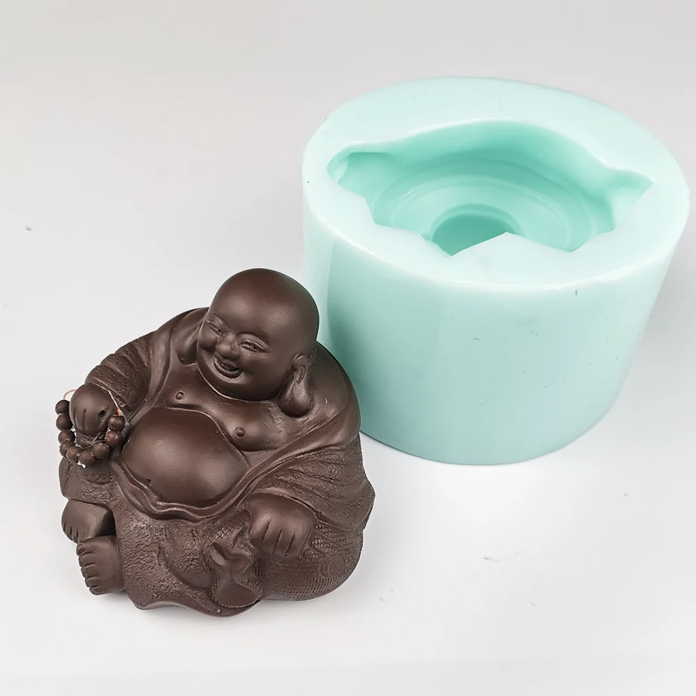 

TS0178 PRZY 3D Lying & Sitting Buddha Moulds Smiling Buddha Molds Silicone Candle Mold Clay Resin Moulds