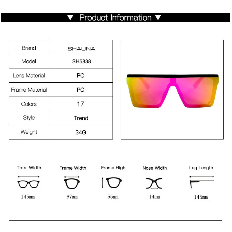 SHAUNA-gafas de sol cuadradas planas para mujer, lentes de sol femeninas con revestimiento de espejo, color púrpura, con protección UV400