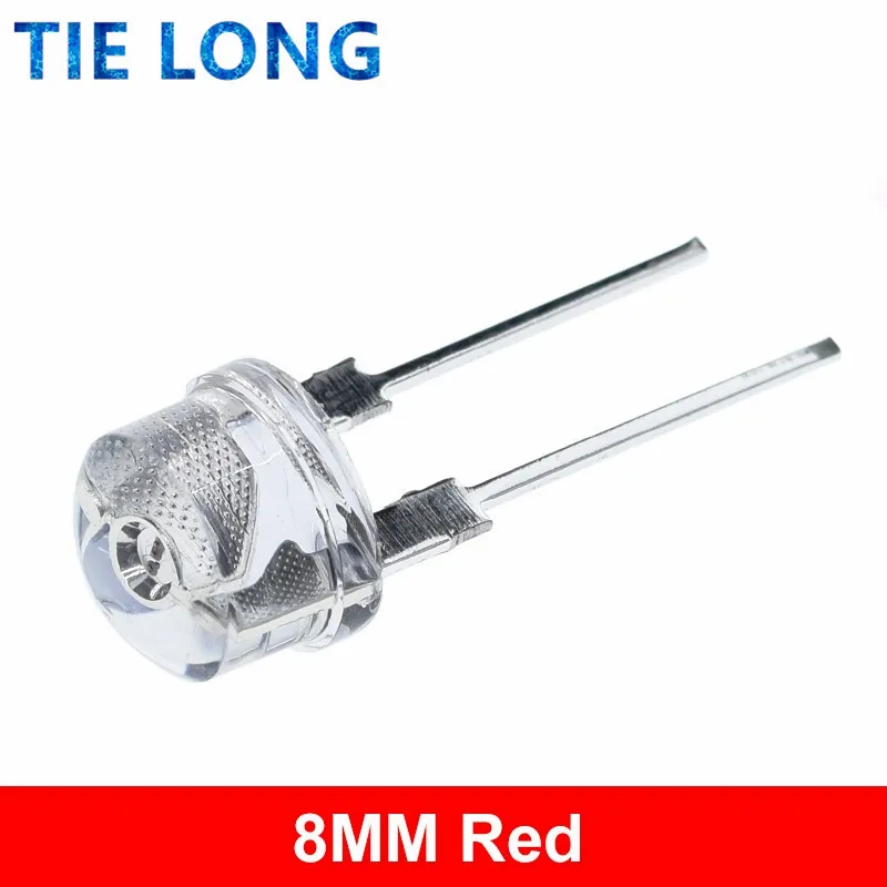 광각 투명 LED 램프, 밀짚 모자, 흰색, 매우 밝은 LED 램프, 빨대 LED, F8, 8mm, 0.5W, 3.0-3.2V, 10 개, 신제품