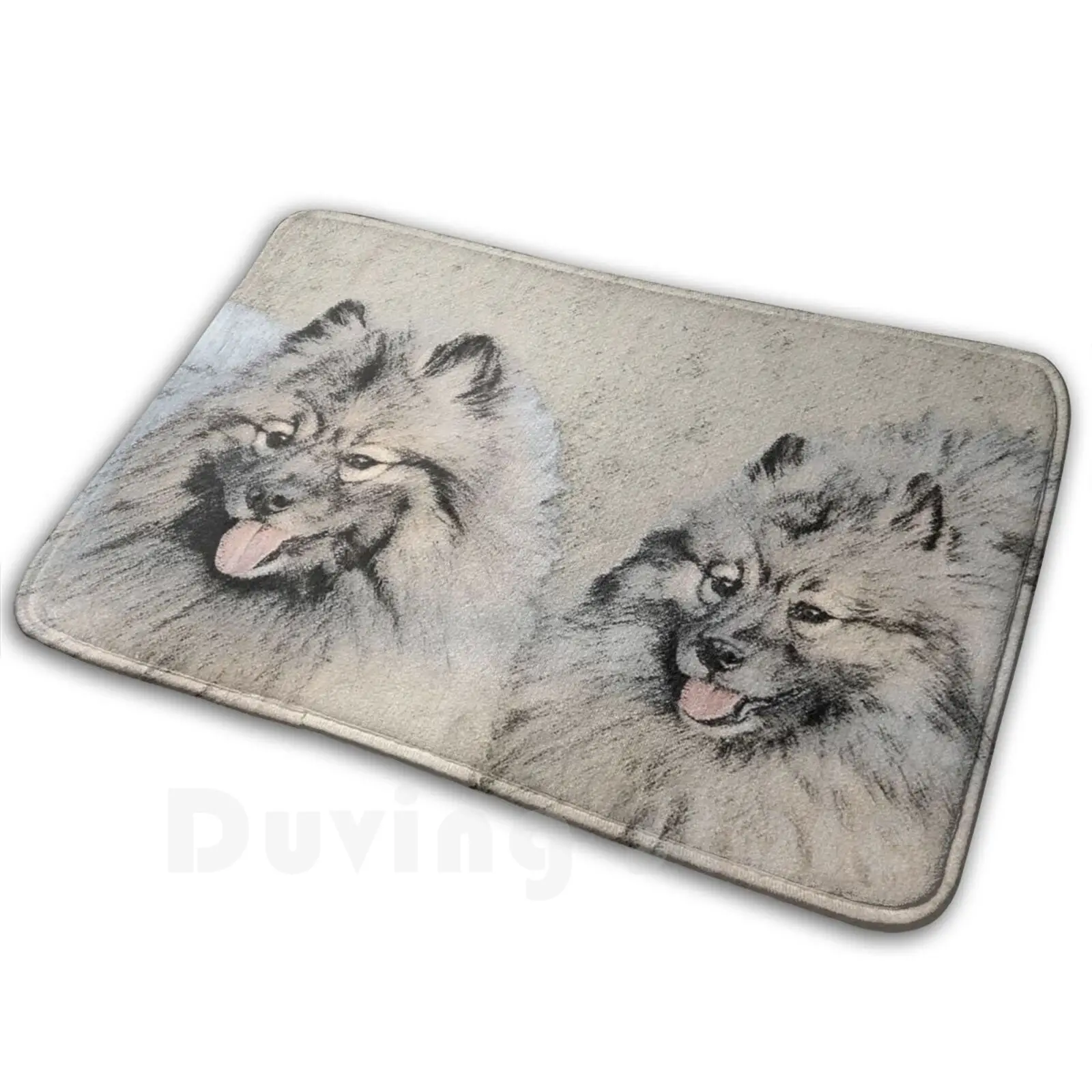 Keeshond Brothers Carpet Mat Rug Cushion Soft Non-Slip Keeshond Keeshonden Wolfspitz Dutch Barge Smiling Dutchman Chien