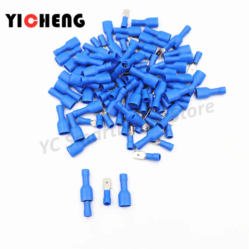 50pcs connection terminal cold-pressed terminal block terminals for   wire cable crimping kit  wire connector FDFD MDD