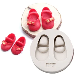 Cute  Baby Shoes Silicone Mold Fondant Molds For Baking Shoes Cake Decorating Tools Pastry Kitchen Baking Accessories FM072