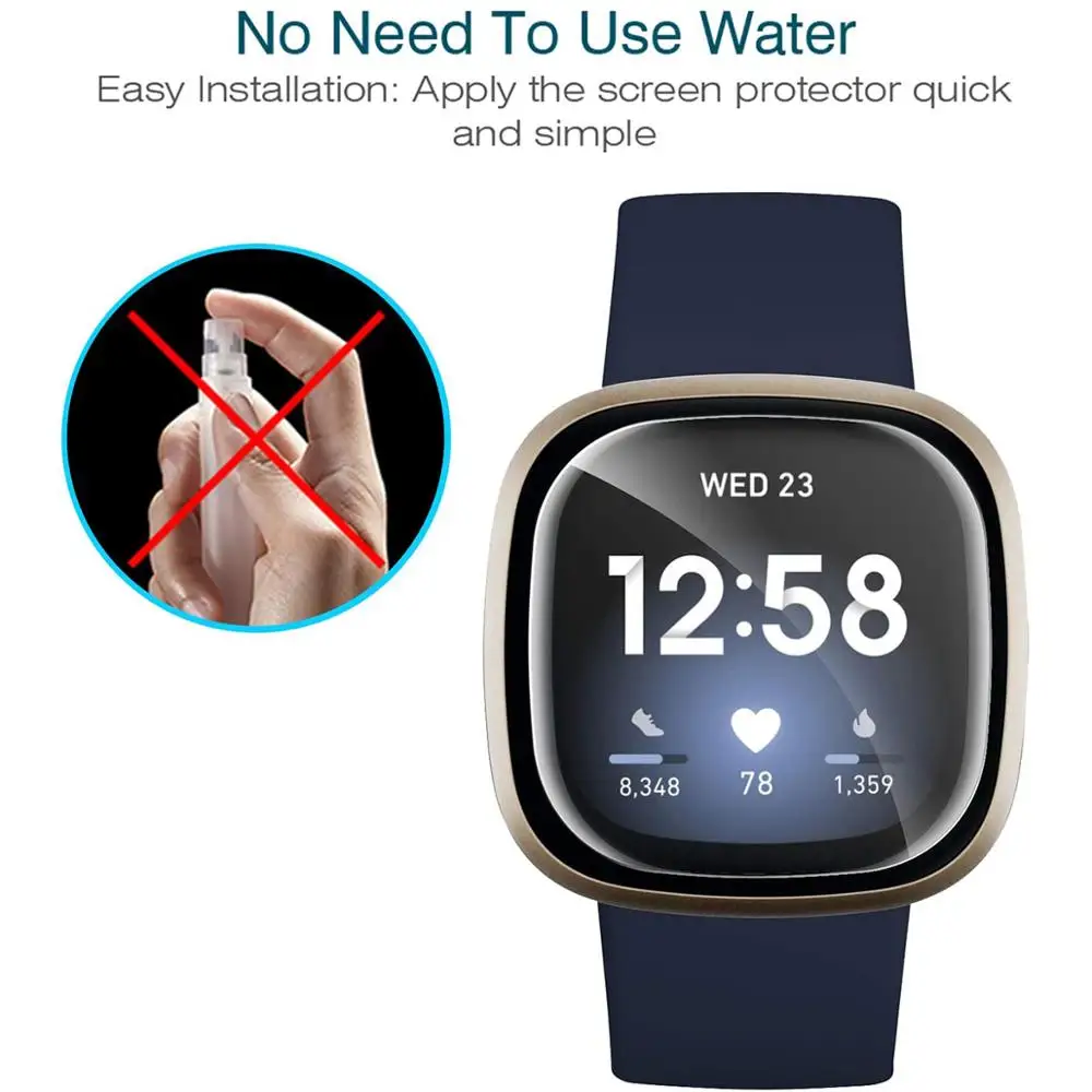 2-10Pcs Soft Hydrogel Protective Film For Fitbit Versa 3/Sense Clear Screen Protector Film