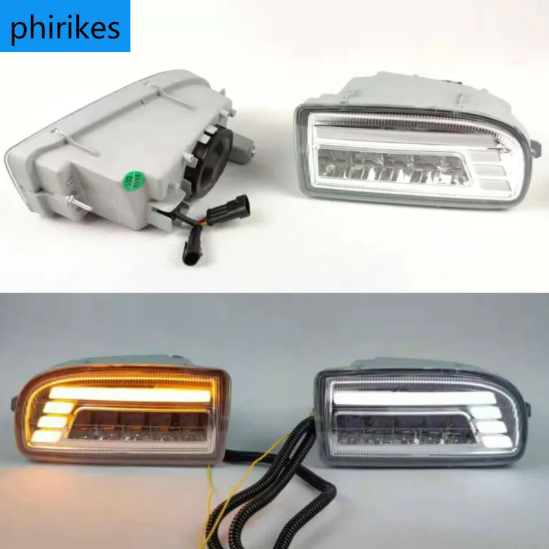 2PCS Car LED For Toyota Land Cruiser Fj100 1998-2007 fog lamp cover DRL Daytime Running Lights headlight 12V Daylight