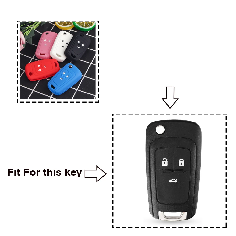 KEYYOU Silicone remote car keys Cover Case For OPEL VAUXHALL Astra J Corsa E Insignia Zafira C For Chevrolet Cruze Aveo Lova