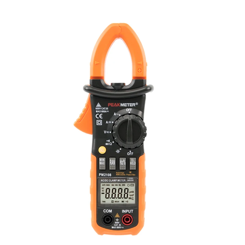 Peakmeter PM2108 PM2108A Digital AC/DC 400A Clamp Meter 4000 Counts Capacitance Frequency Resistance Earth Tester Multimeter