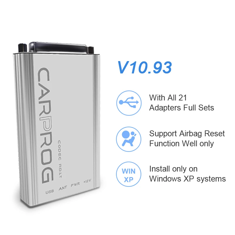 Carprog V8.21 V10.93 V10.05 with All 21 Adapters Including Full Authorization With Keygen Online Programmer For Radio/Dash/IMMO