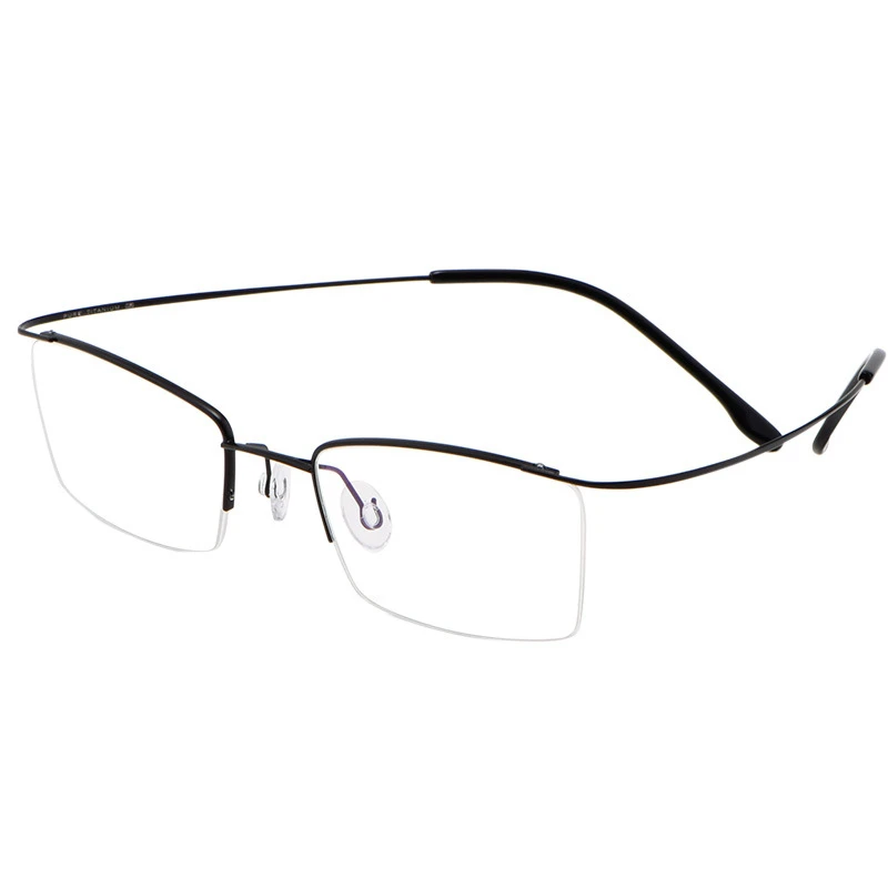 YIMARUILI Ultra-light Comfortable 100% Pure Titanium Eyewear Ultra-tough Men's Half-frame Optical Prescription Glasses 30004