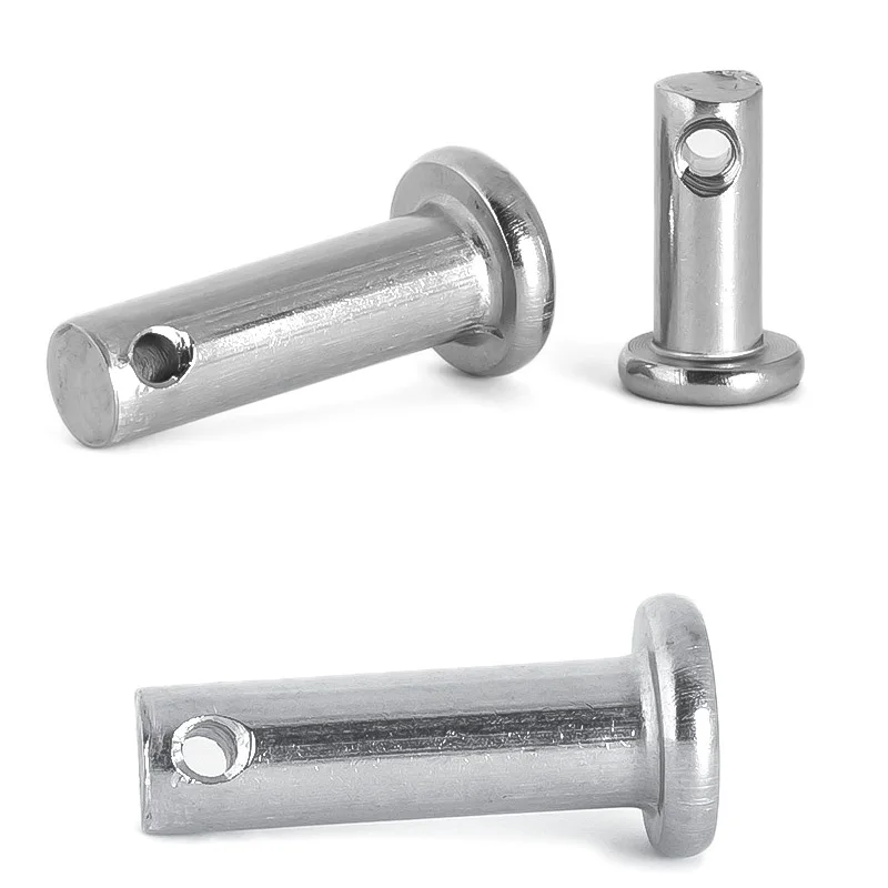 1/10pcs M3 M4 M5 M6 M8 M10 M12 304 Stainless Steel Flat Head Bearing Cylindrical Positioning Axis Roll Dowel Pin With Hole GB882