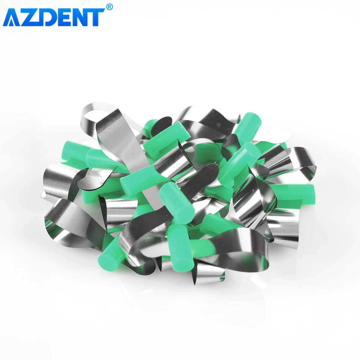 50 sztuk / pudełko Dental Metal Matrices Bands AZDENT Retainerless Automatrix with Locker Forming Sheet Orthodontic Sectional Contoured