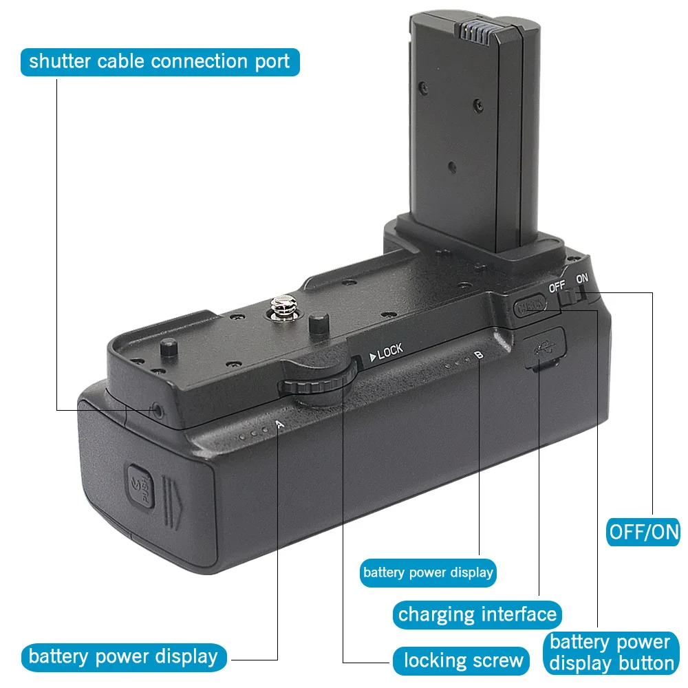 Mcoplus BG-Z6 Z7 Vertical Battery Grip for Nikon Z5 Z6 Z7 Camera Replacement as MB-N10 / Works with EN-EL15b / EL15 Battery