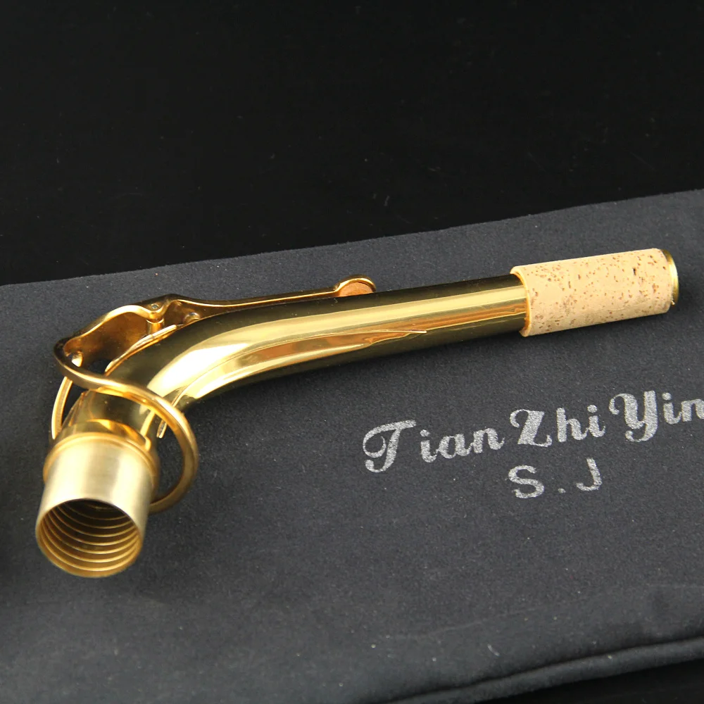 Excellent Alto Saxophone Neck Gold Lacquer brass material 24.5mm Woodwind part 1pcs