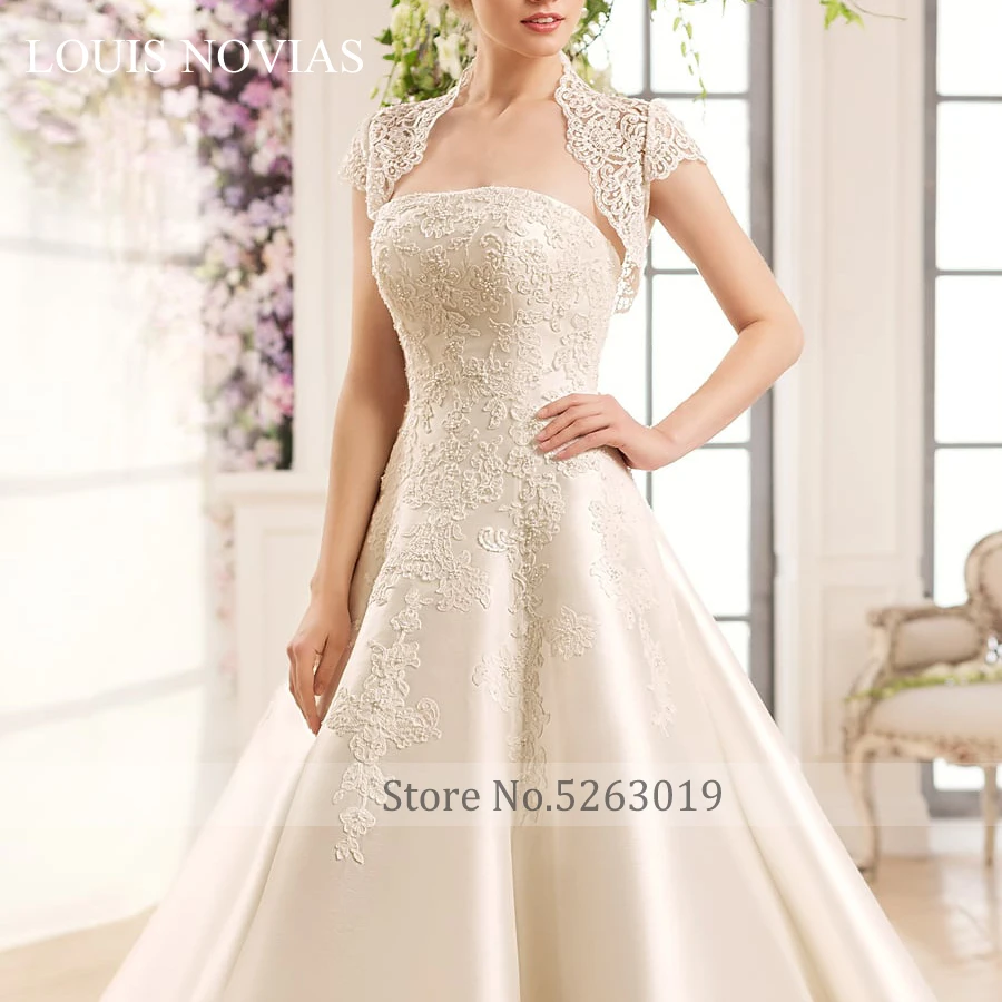 LOUIS NOVIAS Neue Satin Master Hochzeit Kleid Elegante Champagner Polar Ausgekleidet Haut Schwanz Luxus Europäischen Rohr Top Einfache Schal