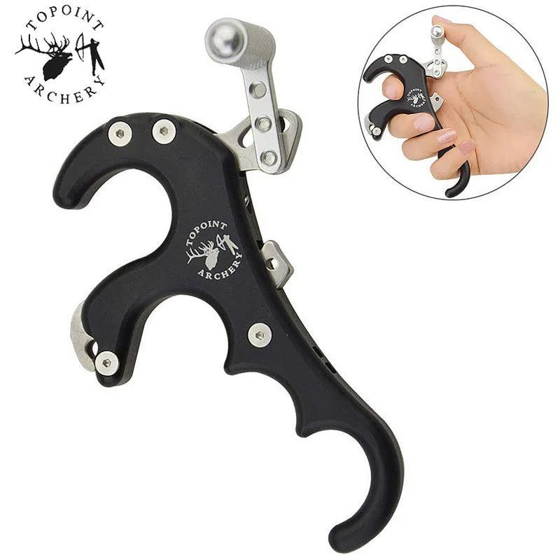 

1Pc Compound Bow Release Aid Trigger 4 Finger Left/Right Hand Release Aid Grip Caliper For Outdoor Shooting Archery Accessories