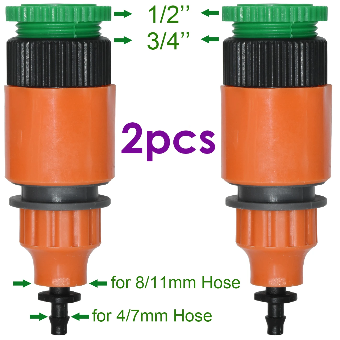 Sprcycle 2 sztuk szybkozłącze ogrodowe 1/4 \'\'3/8\'\' kolczasty podlewanie Tap Adapter do 4/7mm 8/11mm nawadniania kropelkowego szklarni