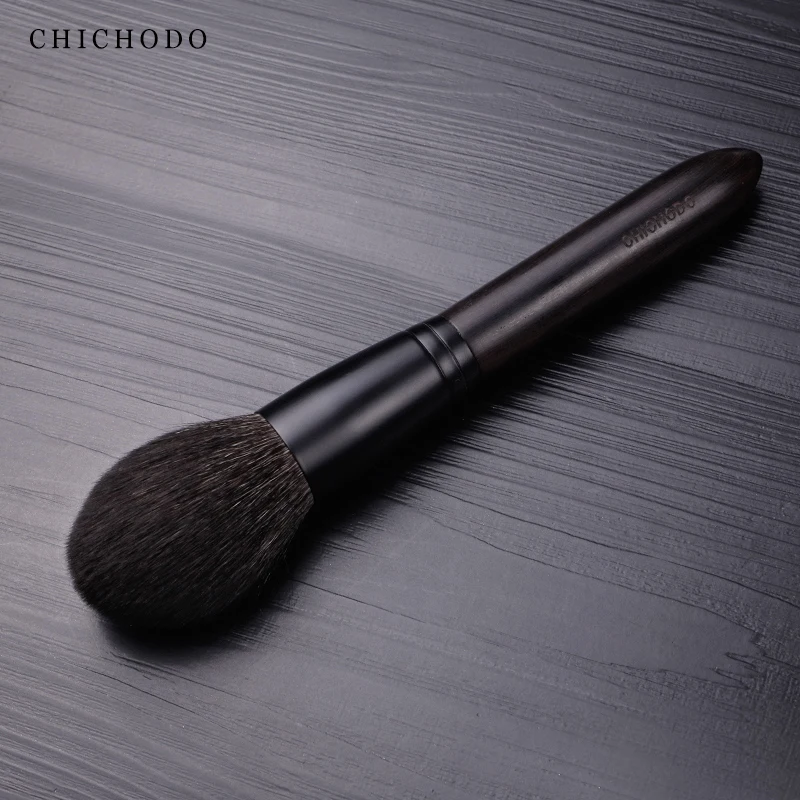 CHICHODO Makeup Brush-Ink Painting Series Top Animal Hair Make Up Brushes-Snow Fox Fur（Dyed)Powder Brush-Flame Shape pen-J313