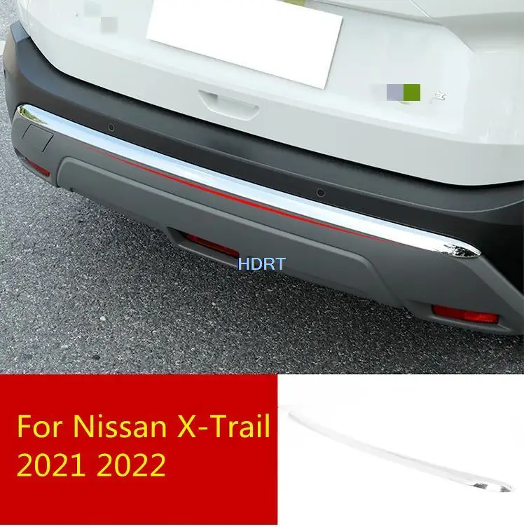 Car styling Carbon fibre/ABS chrome 1pc Rear Bumper Protector Rear bar moulding Trim For Nissan X-Trail XTrail 2021 2022