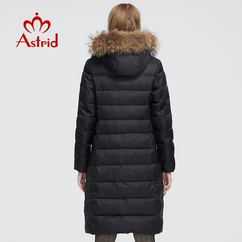 Astrid Winter Women\'s coat women parka long warm fashion black quilted jacket with natural fur collar female clothing ZR-7266