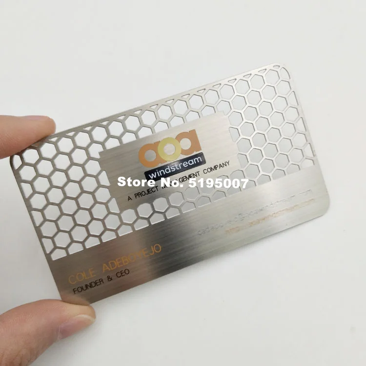 

Metal / Silver Color Brushed Metal Business Cards