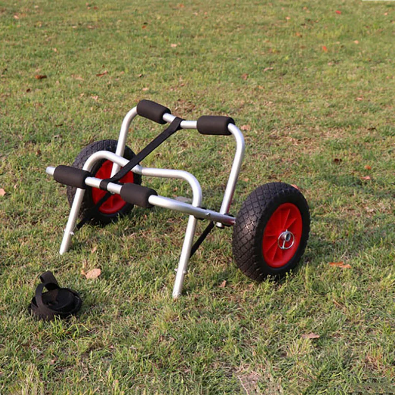 Portable Folding Trolley Kayak Carrier Cart with Removable Wheels and Aluminum Rubber Universal Canoe Trailer