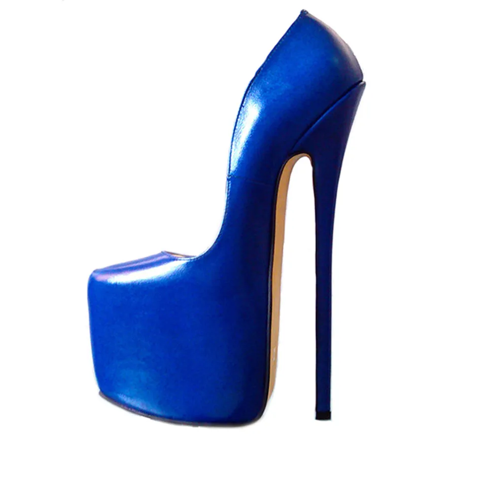 9.5in Heel Height Women\'s shoes Sexy Genuine Leather Pointed Toe Stiletto Heel Platform Pumps High Heels US size 5-13 No.y2402